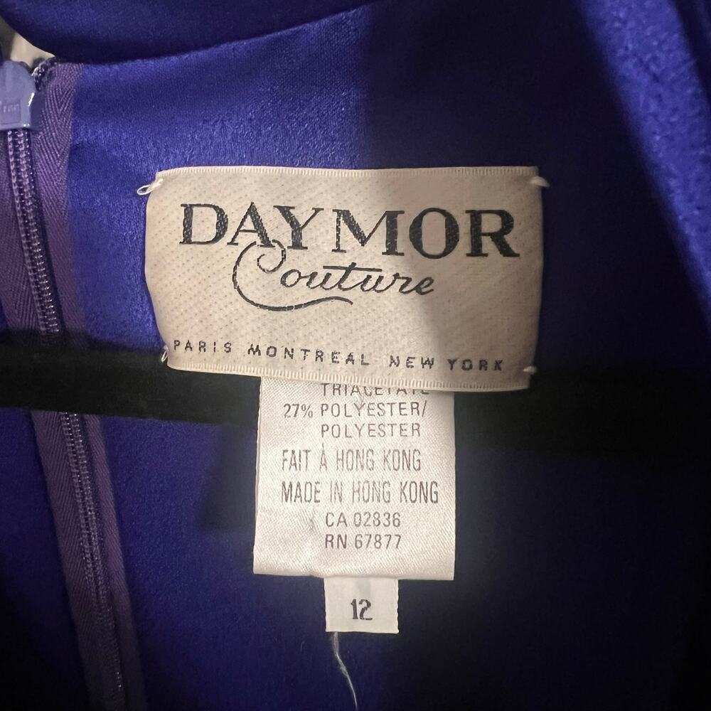 Vintage 80's Daymor Couture Deep Purple Twist Front Blouse Size 12 - Picture 3 of 4